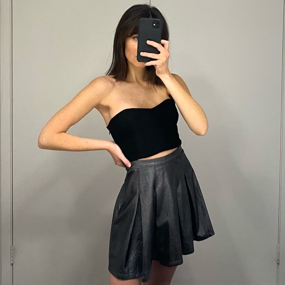 Bcbgeneration Metallic Cut Out Strapless Mini Dre… - image 1